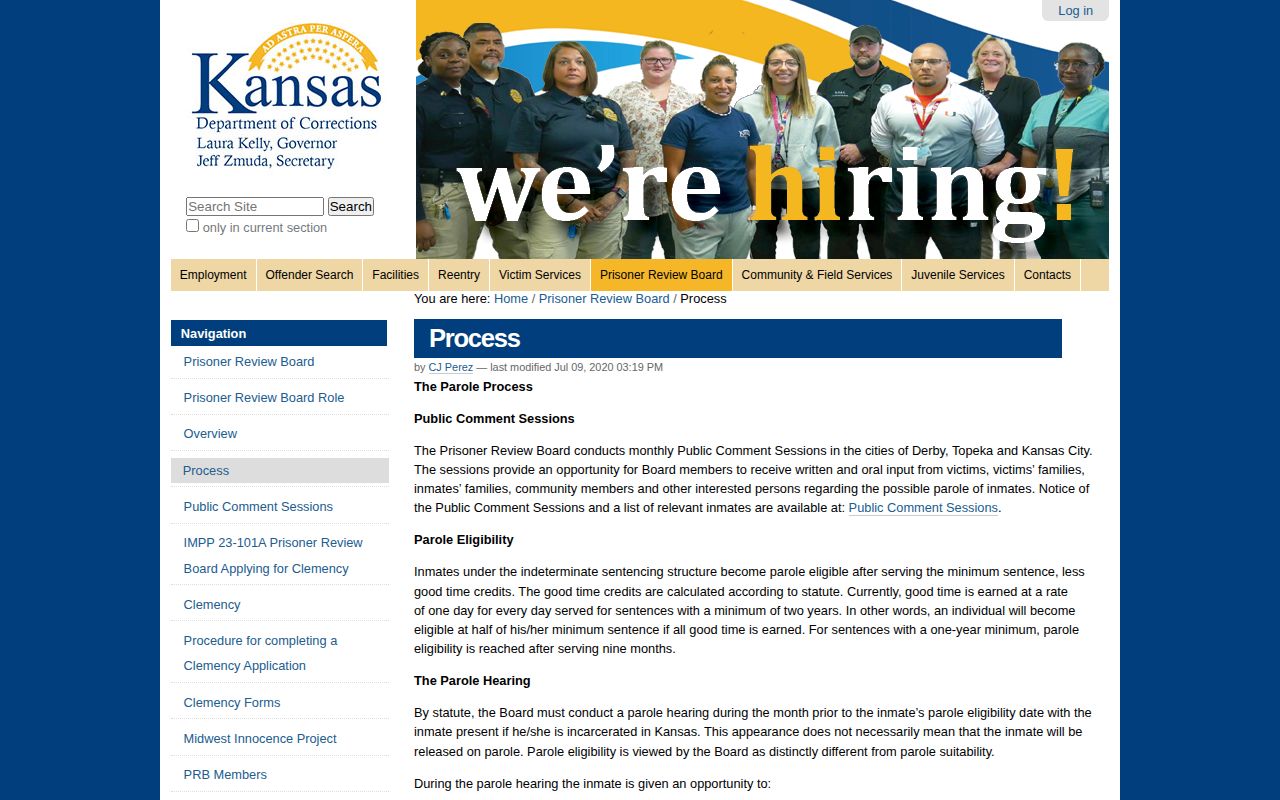 Kansas Prisoner Review Board release process and outcomes