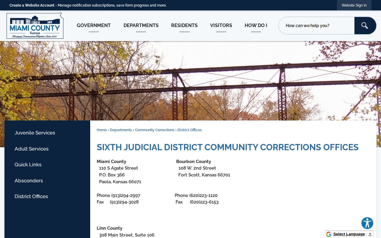 Linn County probation and community corrections office listing